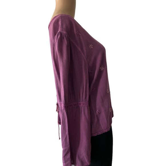 More By Lata PL Purple Bohemian Style Blouse - Picture 2 of 8